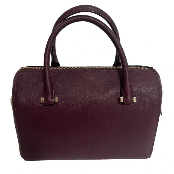 Kate Spade Perforated Cameron Street Burgandy Barrel Pocketbook & Billfold - Picture 7 of 16